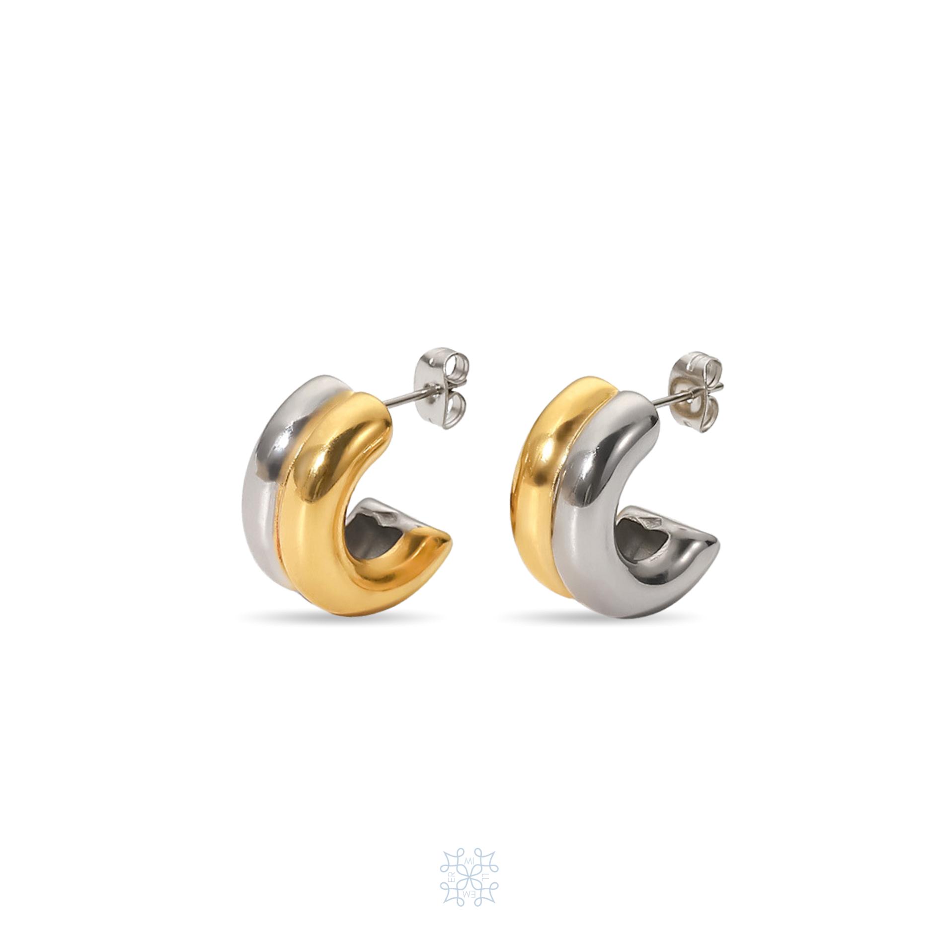 DEMI Gold Silver Double Hoop Earrings