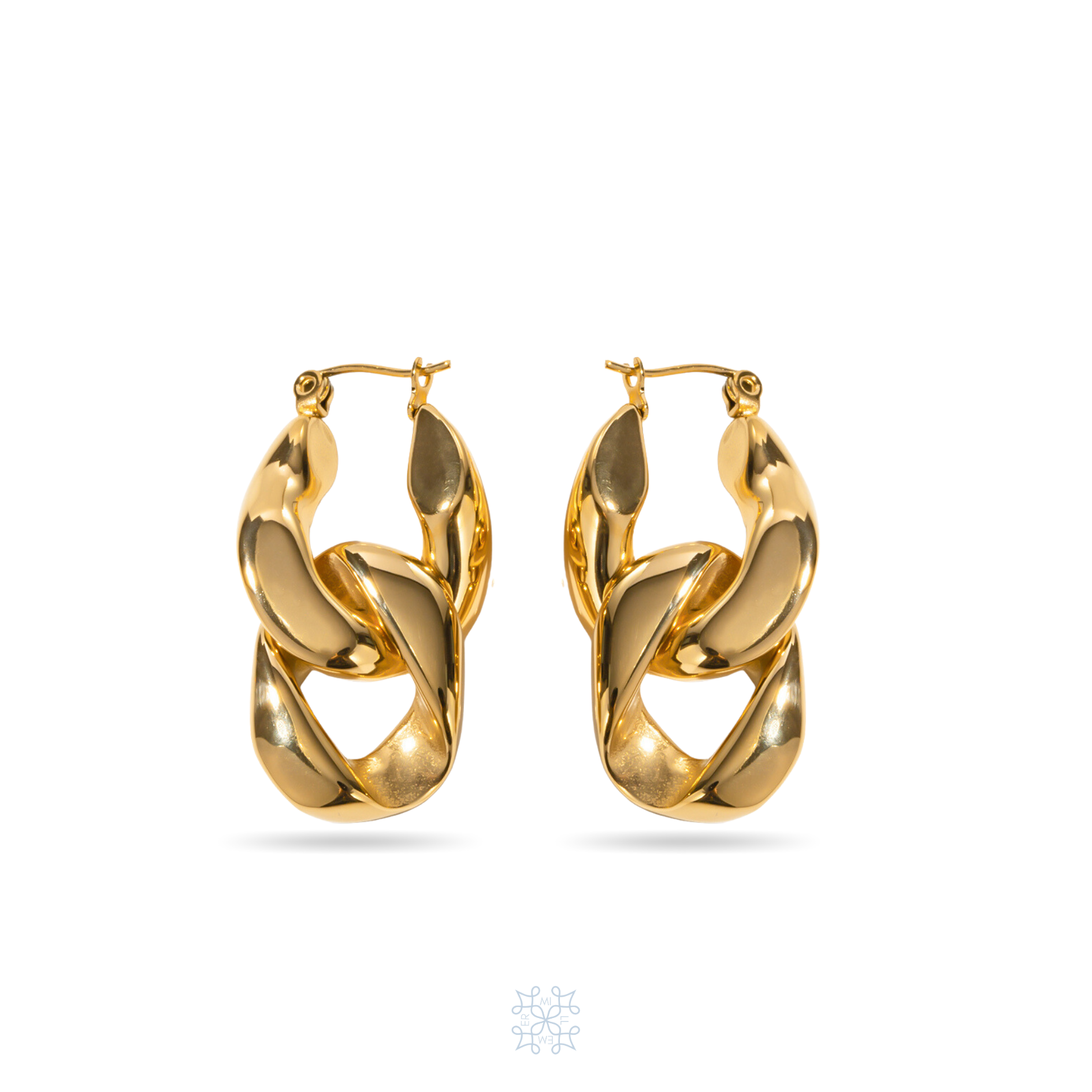 CUBAN Gold chain drop earrings. two chain parts. detachable drop chain.