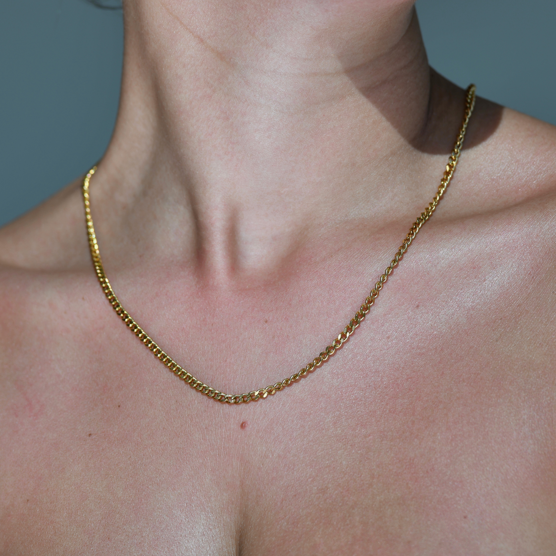 CUBAN three milimeter width gold chain. CUBAN S Gold Chain Necklace