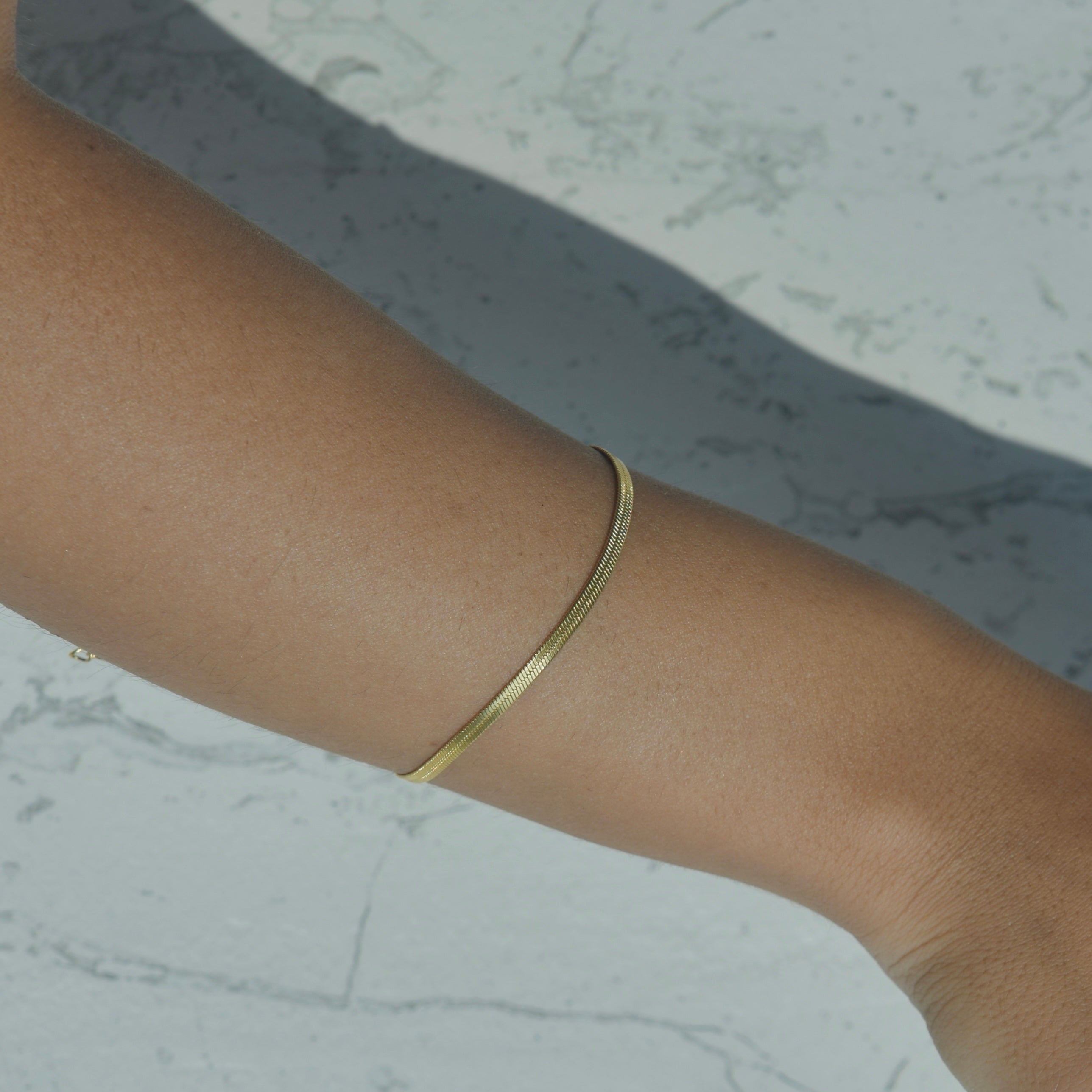 Herringbone texture Gold bracelet.
