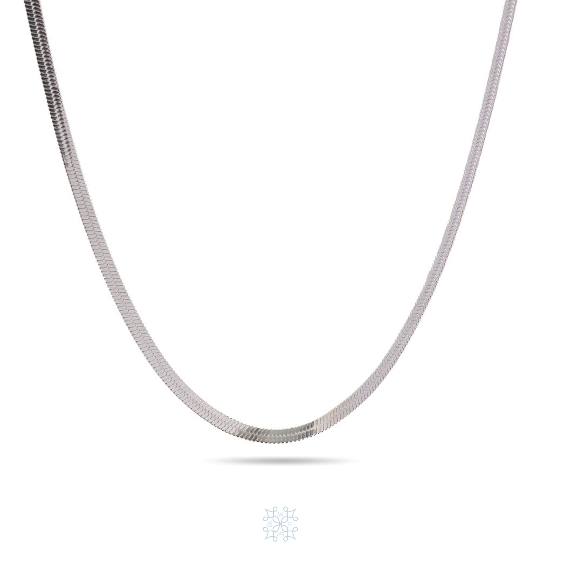 Herringbone patern silver chain. four mm width. Snake patern silver chain. HERRINGBONE Medium Silver Chain Necklace