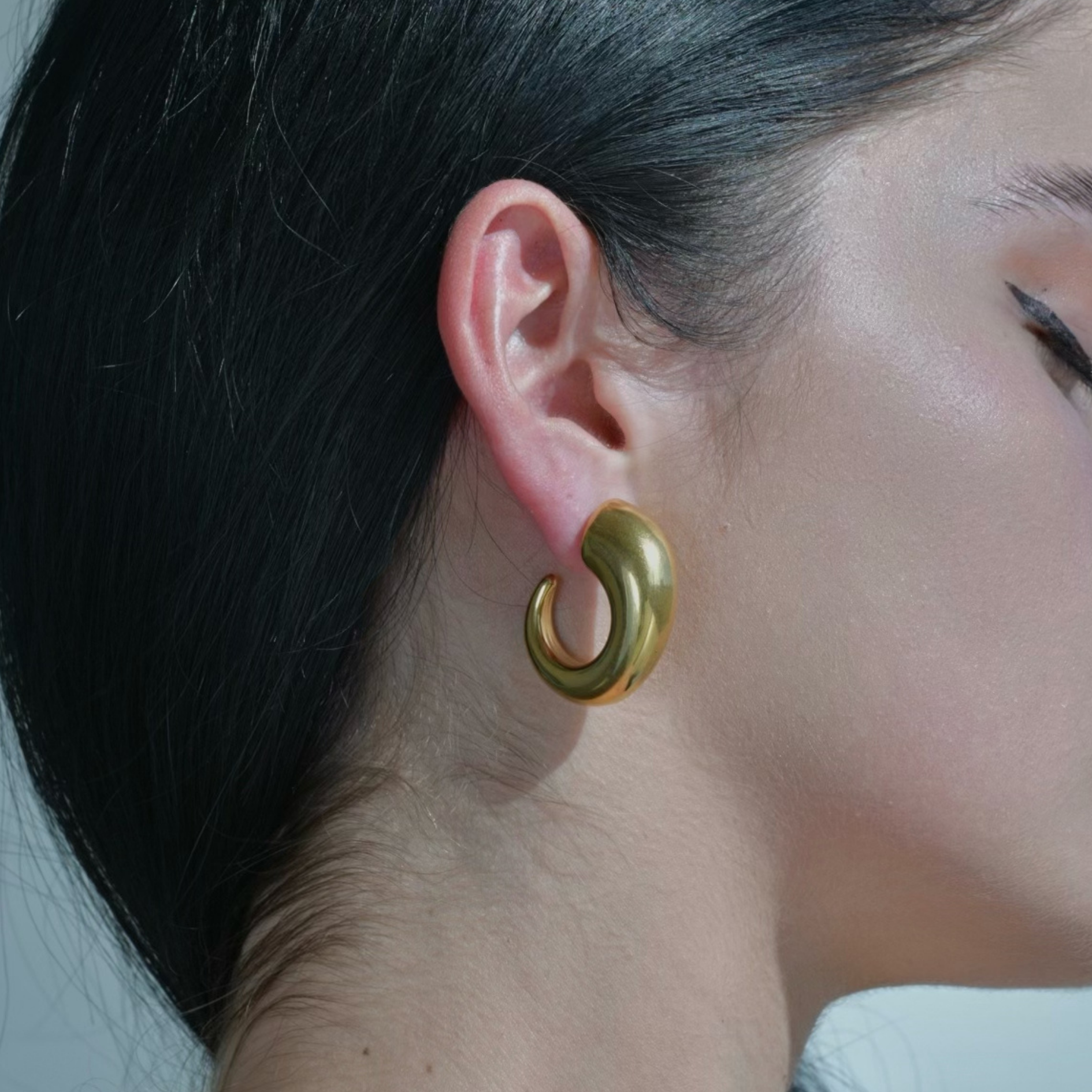 HORN Gold Hoop Earrings