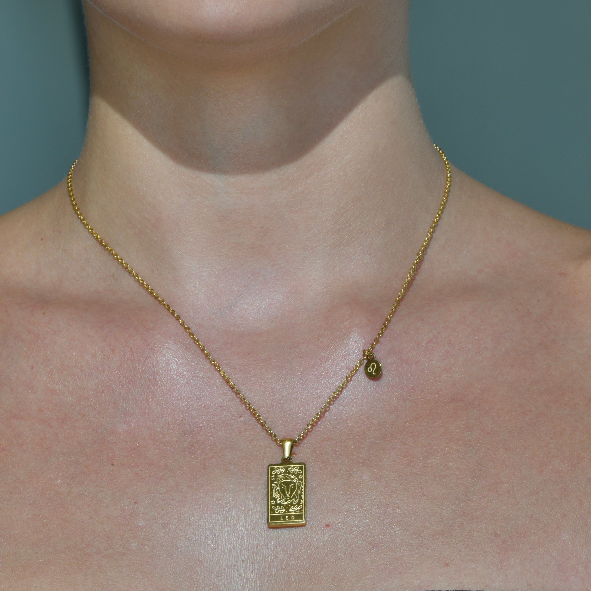 LEO Zodiac Pendant Gold Necklace