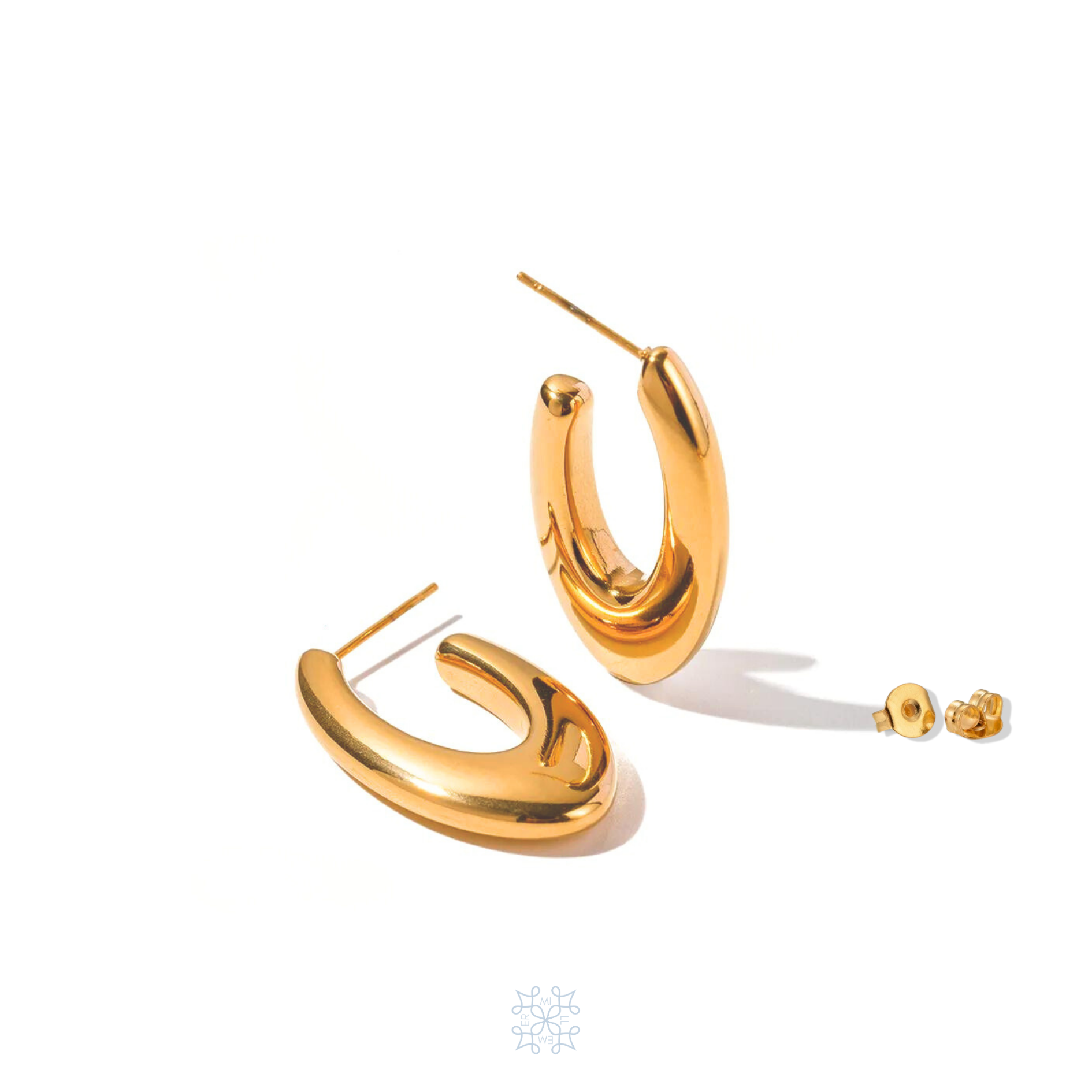 OVAL Gold Hoop Earrings