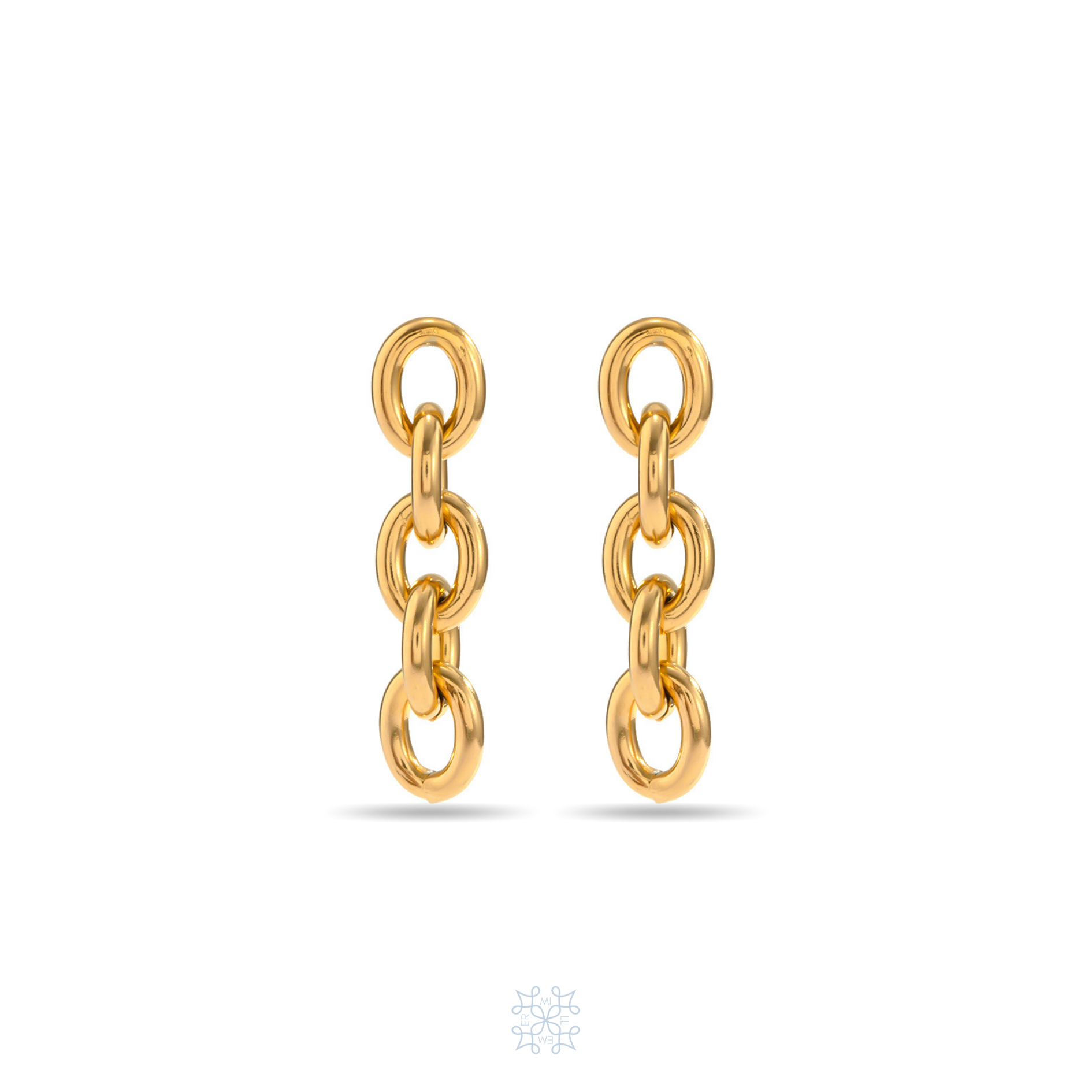 GOLD Chain drop earrings. Pivot chain gold earrings