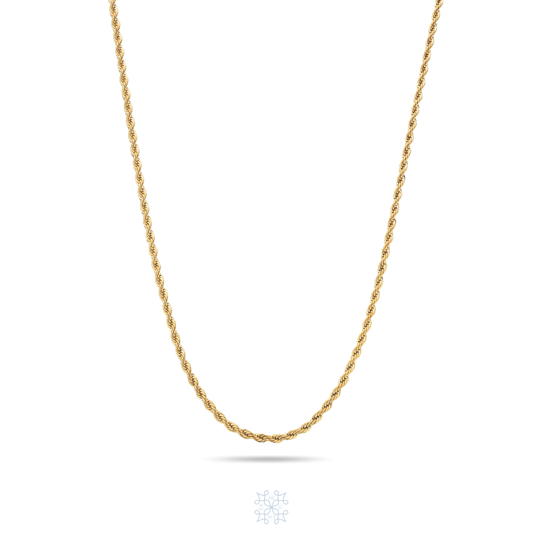 ROPE S Gold Chain Necklace - Rope texture elegant chain necklace. 