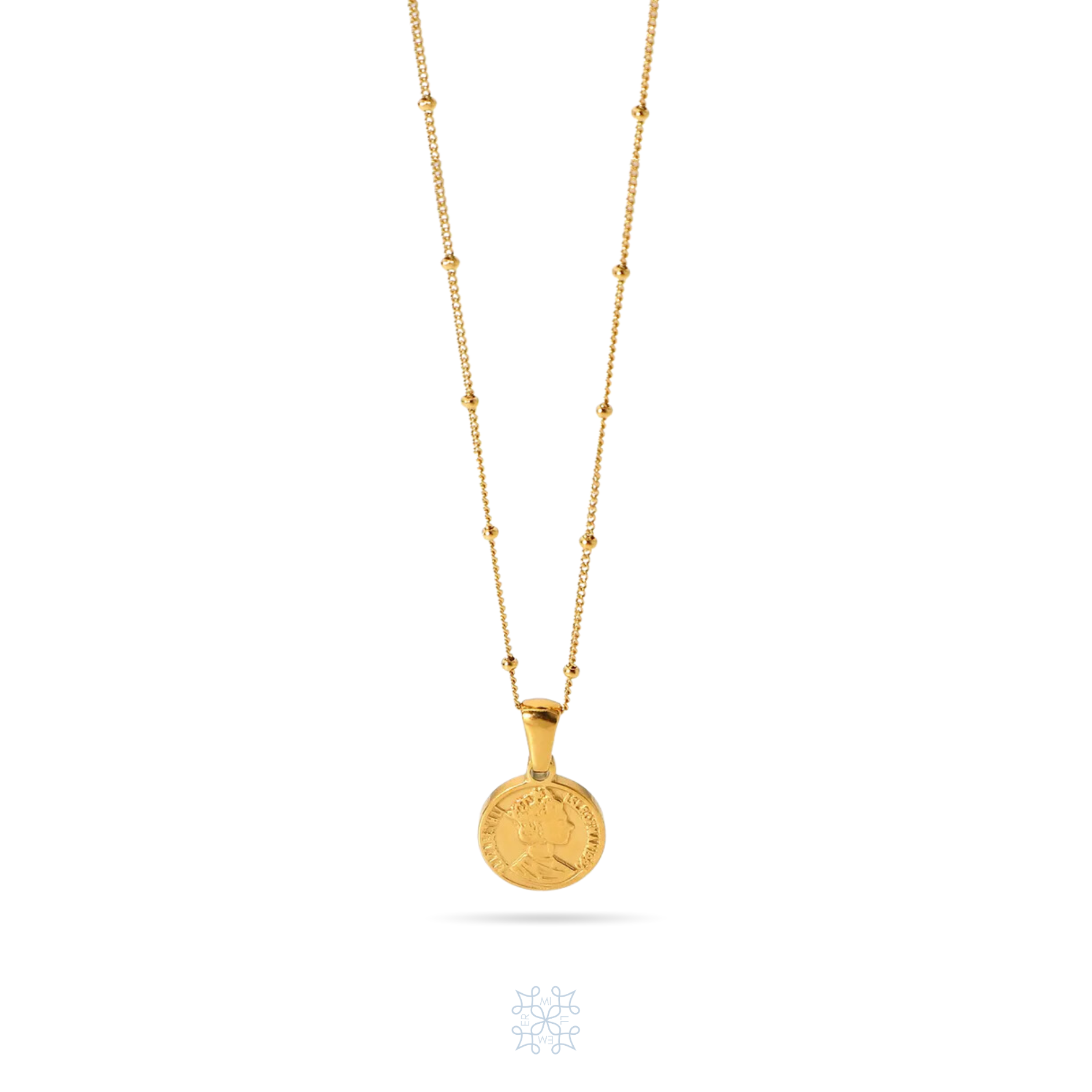 Gold Coin Plated. The Queen profile on the coin. Dainty gold chocker. Royal coin Pendant Gold Necklace