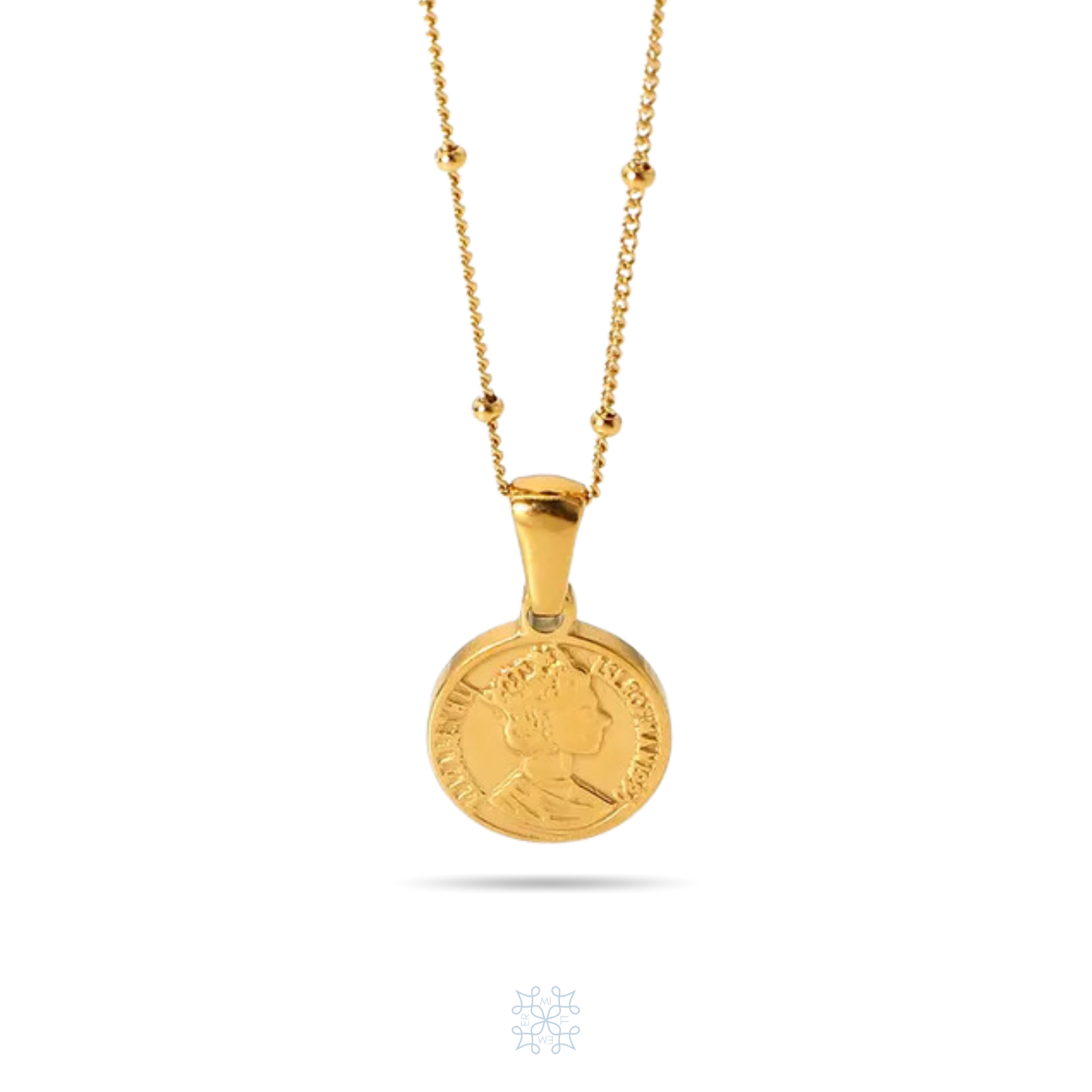 Gold Coin Plated. The Queen profile on the coin. Dainty gold chocker. Royal coin Pendant Gold Necklace
