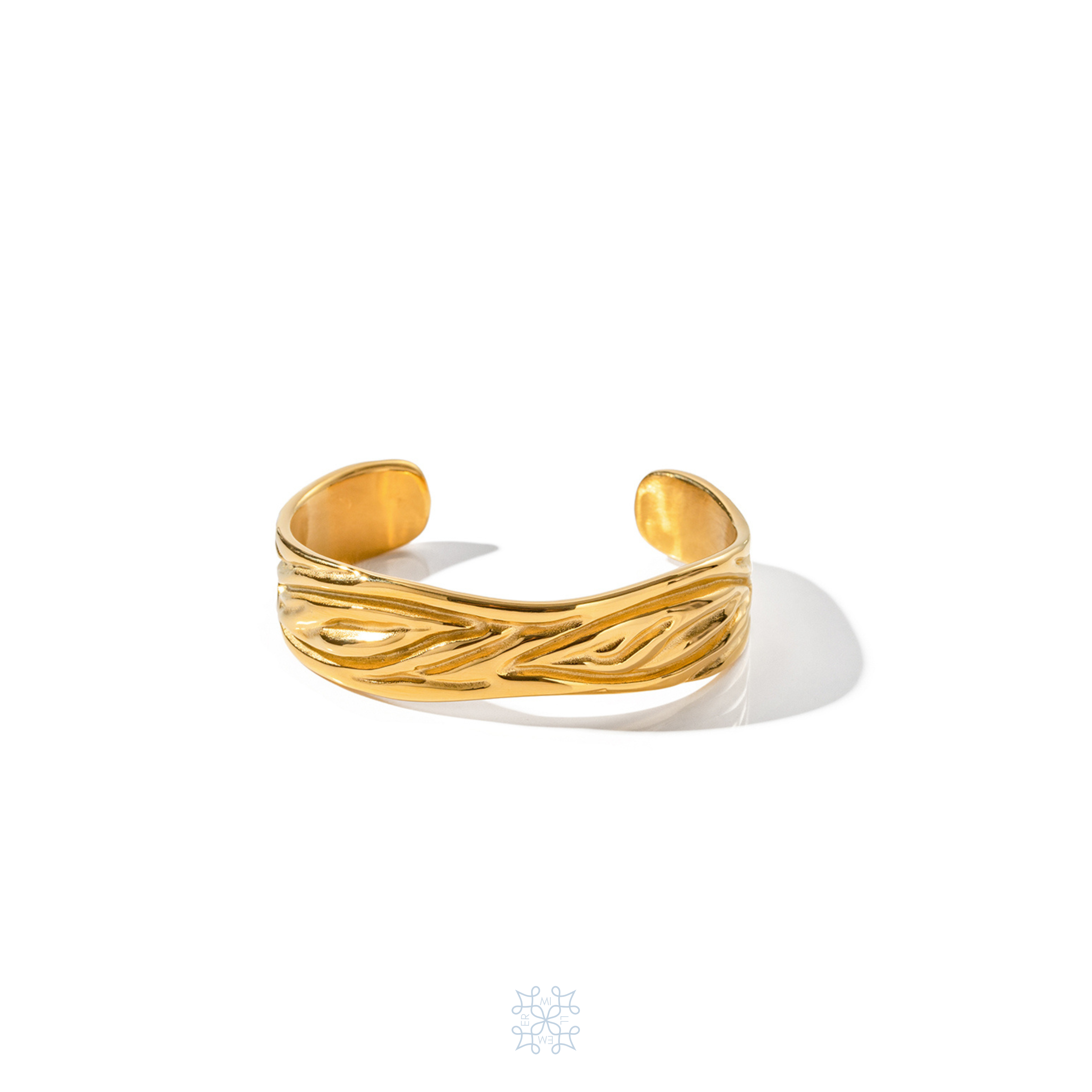 Gold Plated irregular shape cuff bracelet.