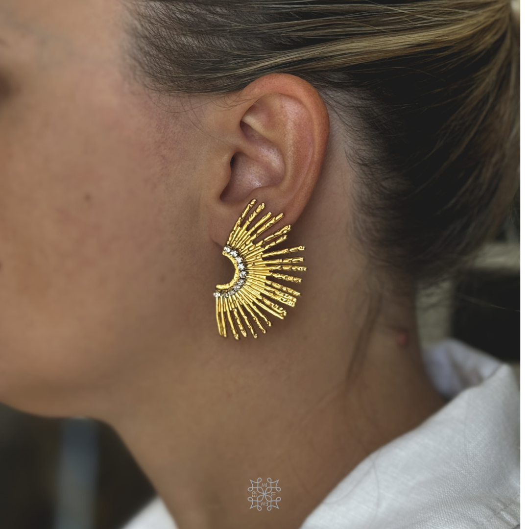 SOLARIA Gold Zircon Earrings