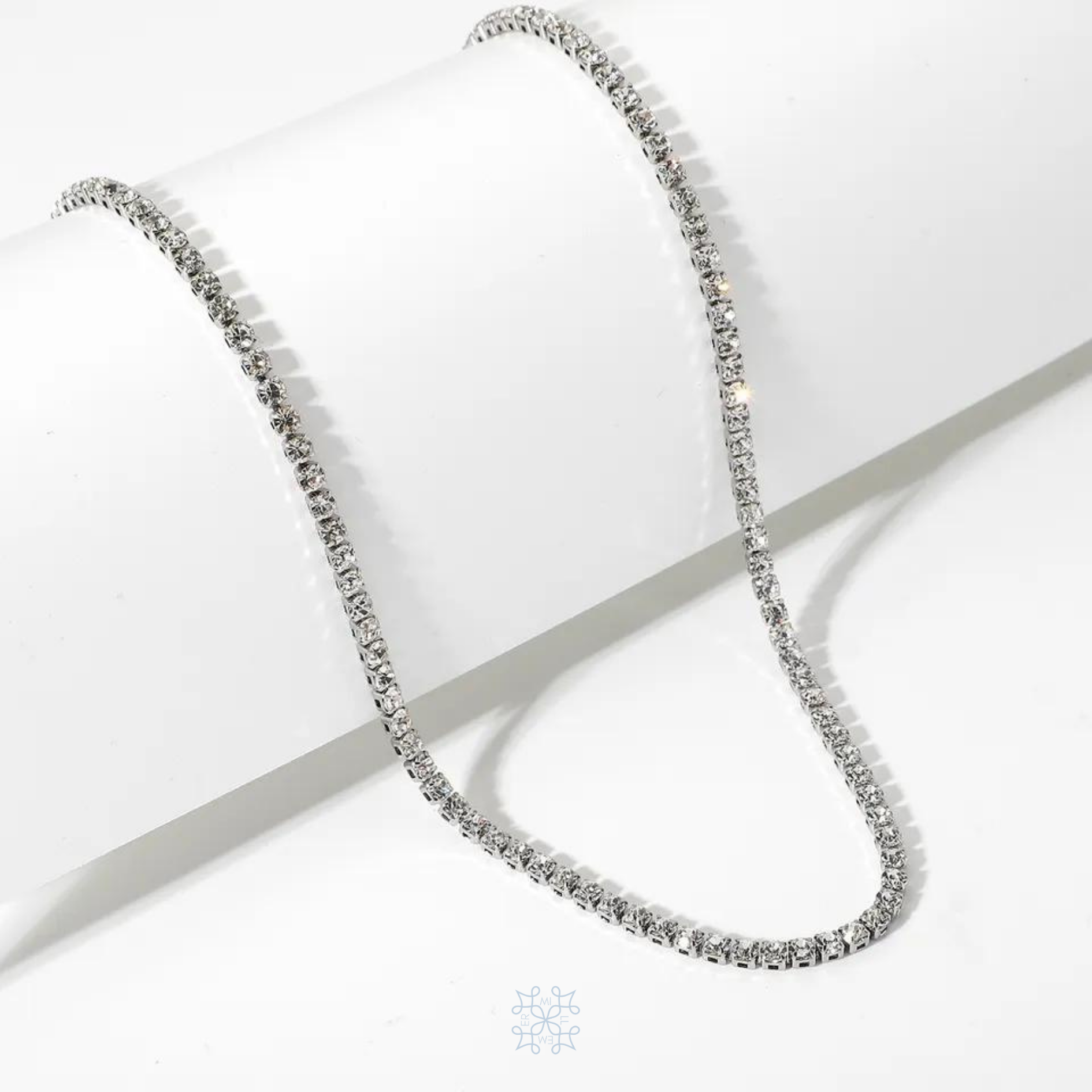 TENNIS Zircon Silver Necklace