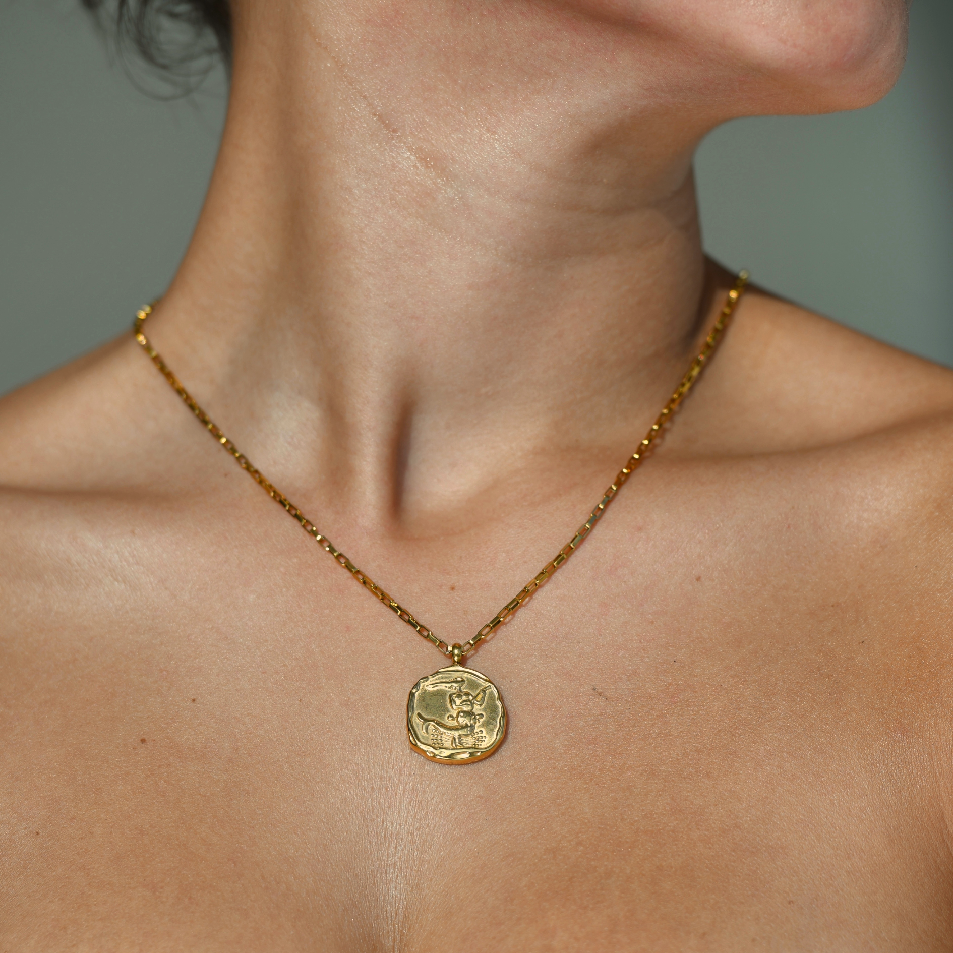 VIRGO Zodiac Medallion Gold Necklace