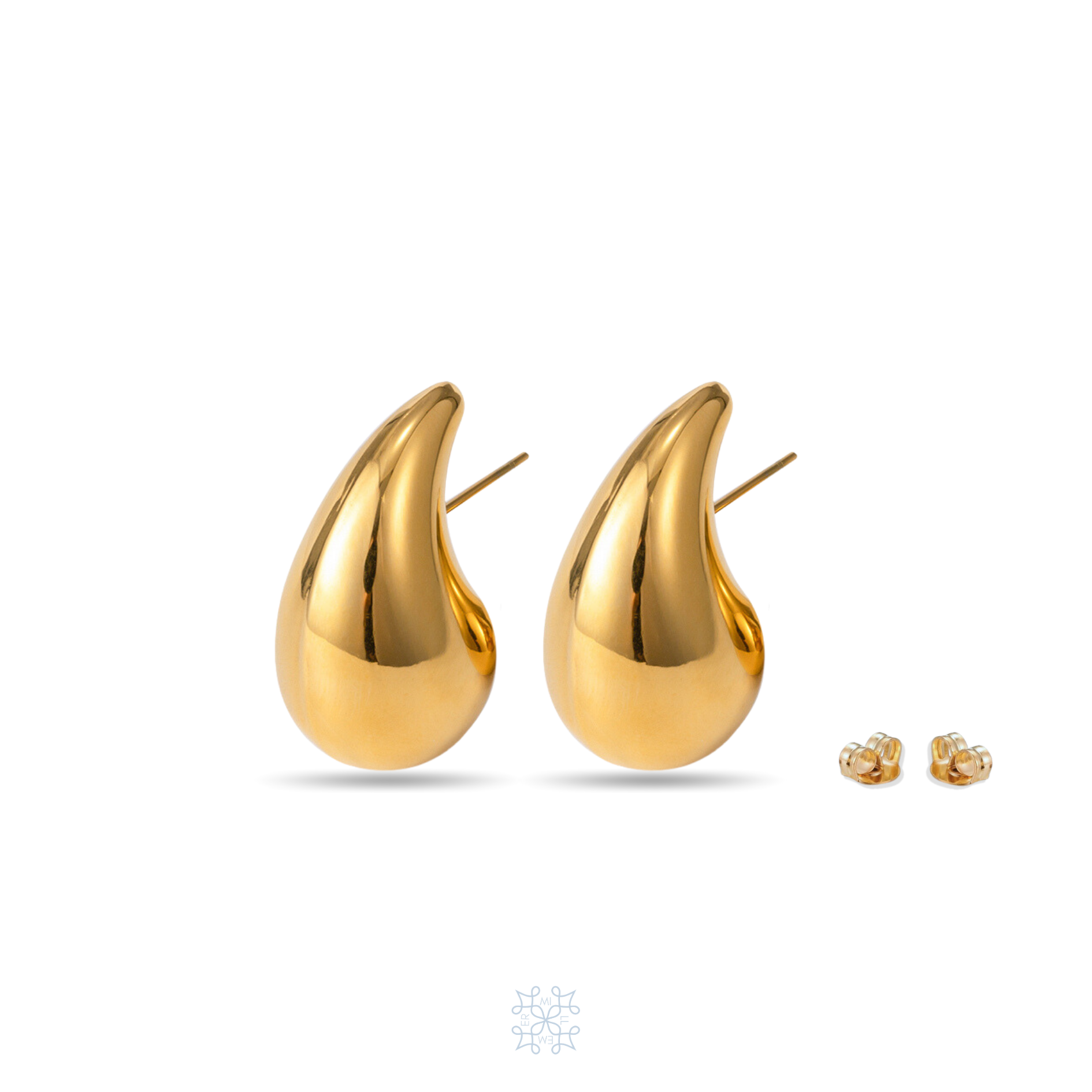 WATERDROP Shaped gold earrings, Pebble Earrings, 