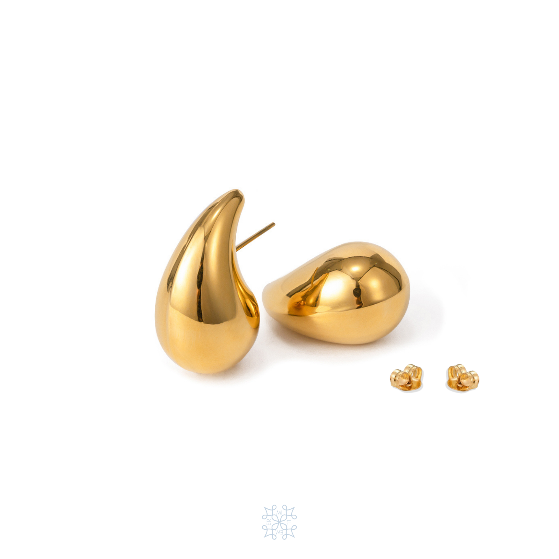 WATERDROP Shaped gold earrings, Pebble Earrings,